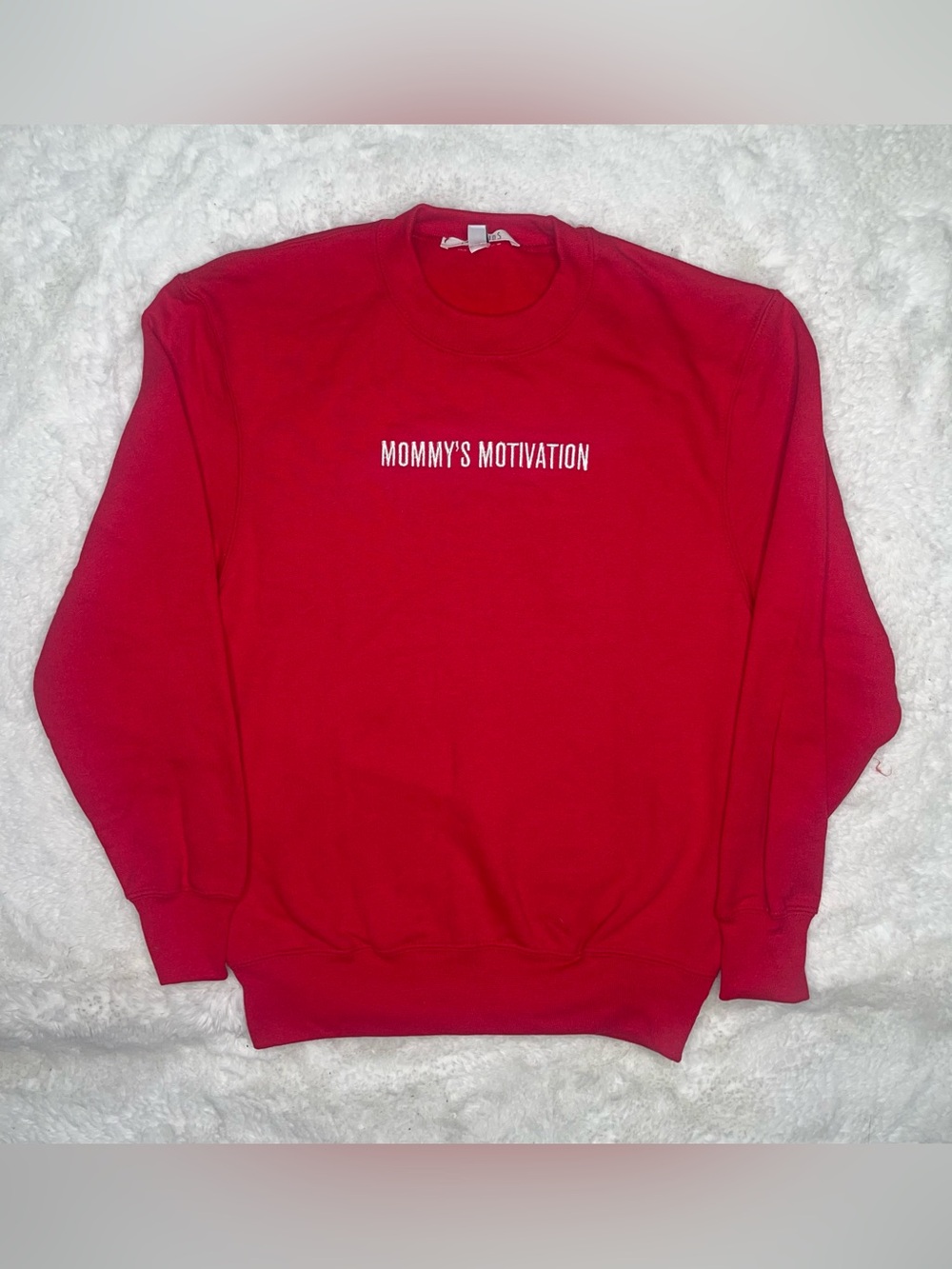 Girls Mommy's Motivation Red Crewneck Sweatshirt